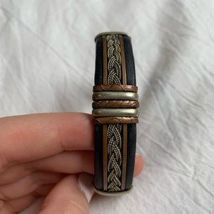 Genuine leather cuff bracelet